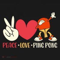 Ping Pong Table Tennis Paddle Peace Love Ping Pong Ornament thumb 1