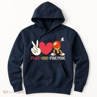 Ping Pong Table Tennis Paddle Peace Love Ping Pong Hoodie thumb 0