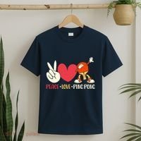 Ping Pong Table Tennis Paddle Peace Love Ping Pong T-Shirt thumb 2