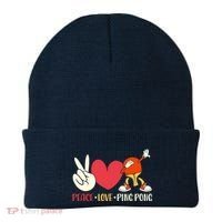 Ping Pong Table Tennis Paddle Peace Love Ping Pong Beanie thumb 0