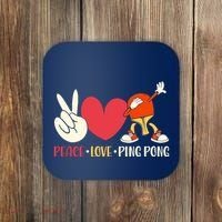 Ping Pong Table Tennis Paddle Peace Love Ping Pong Coaster thumb 0