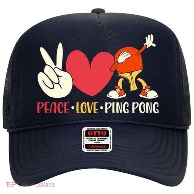 Ping Pong Table Tennis Paddle Peace Love Ping Pong Hat