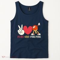 Ping Pong Table Tennis Paddle Peace Love Ping Pong Tank Top thumb 2