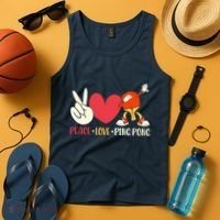 Ping Pong Table Tennis Paddle Peace Love Ping Pong Tank Top thumb 4