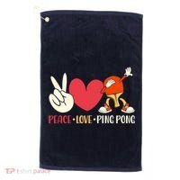 Ping Pong Table Tennis Paddle Peace Love Ping Pong Golf Towel thumb 0
