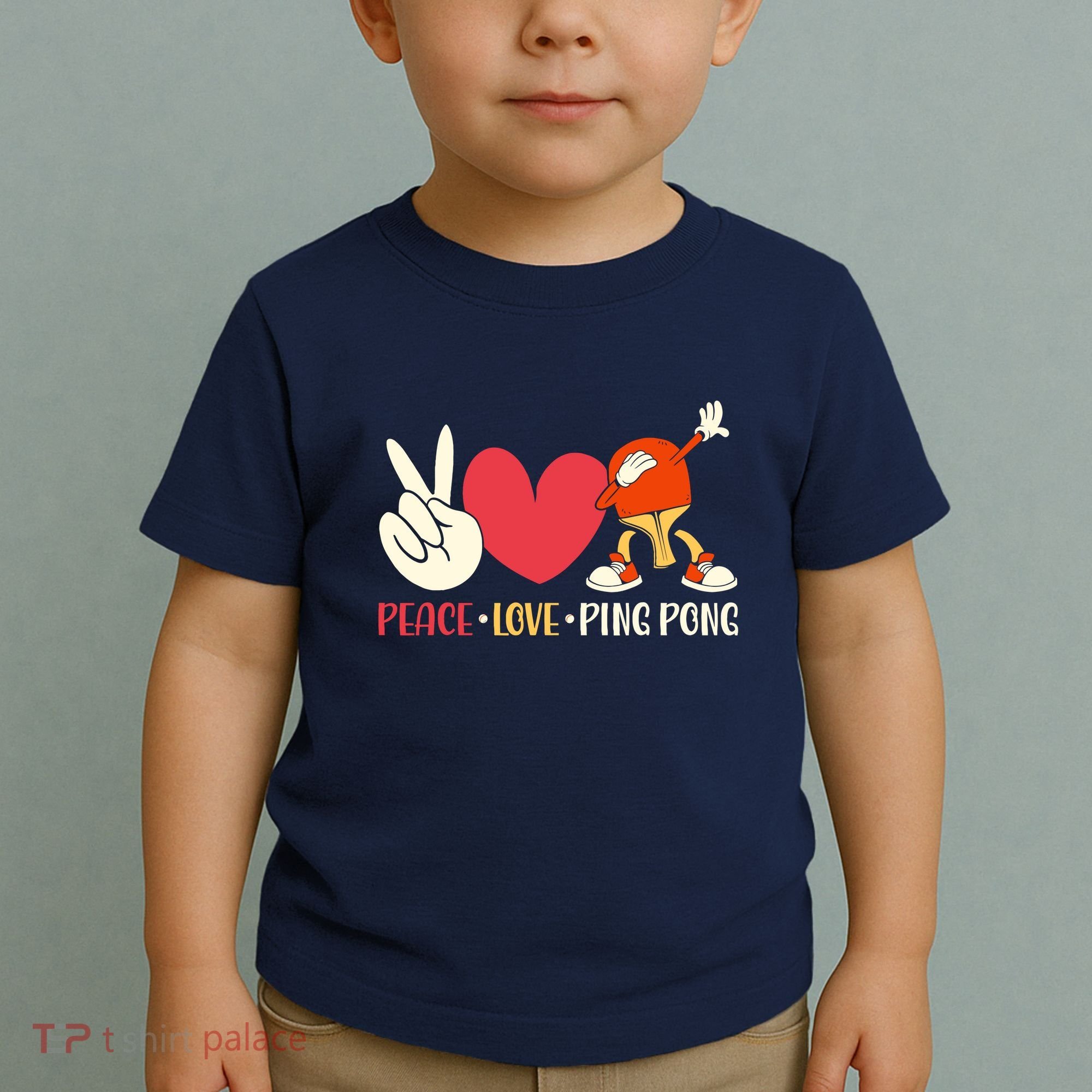 Ping Pong Table Tennis Paddle Peace Love Ping Pong Toddler T-Shirt