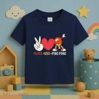 Ping Pong Table Tennis Paddle Peace Love Ping Pong Toddler T-Shirt thumb 3