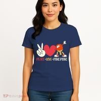 Ping Pong Table Tennis Paddle Peace Love Ping Pong Women's T-Shirt thumb 4