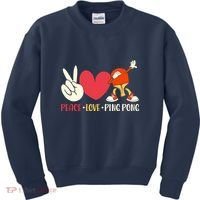 Ping Pong Table Tennis Paddle Peace Love Ping Pong Kids Sweatshirt thumb 0