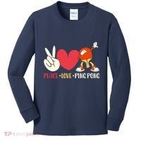Ping Pong Table Tennis Paddle Peace Love Ping Pong Kids Long Sleeve Shirt thumb 0