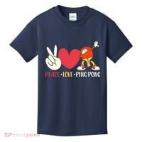 Ping Pong Table Tennis Paddle Peace Love Ping Pong Kids T-Shirt thumb 0