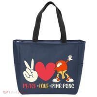 Ping Pong Table Tennis Paddle Peace Love Ping Pong Tote Bag thumb 0