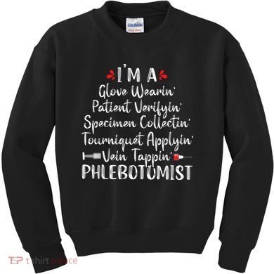 Phlebotomist Phlebotomy Technician Funny Nurse Clinical Kids Sweatshirt