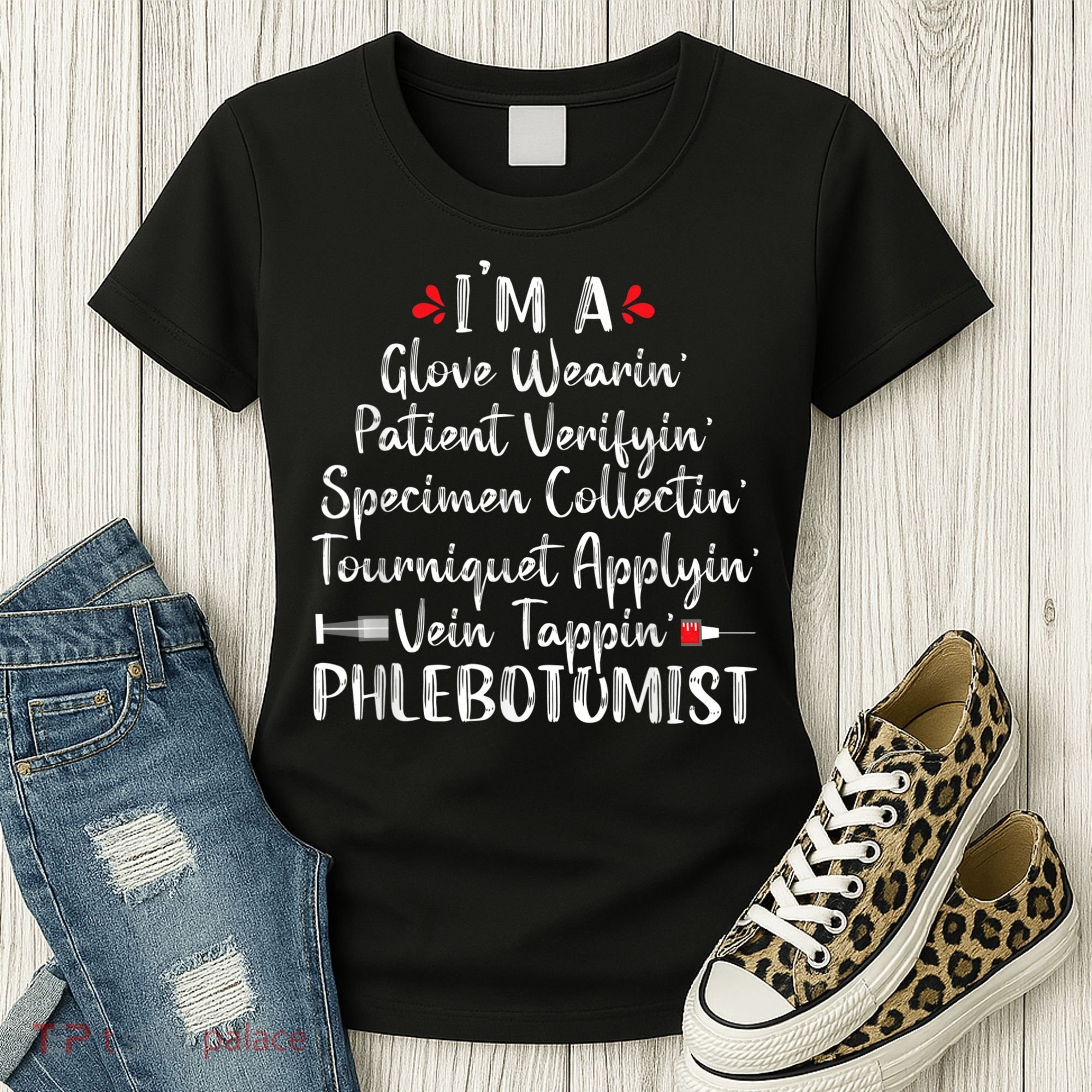 Phlebotomist Phlebotomy Technician Funny Nurse Clinical Women's T-Shirt