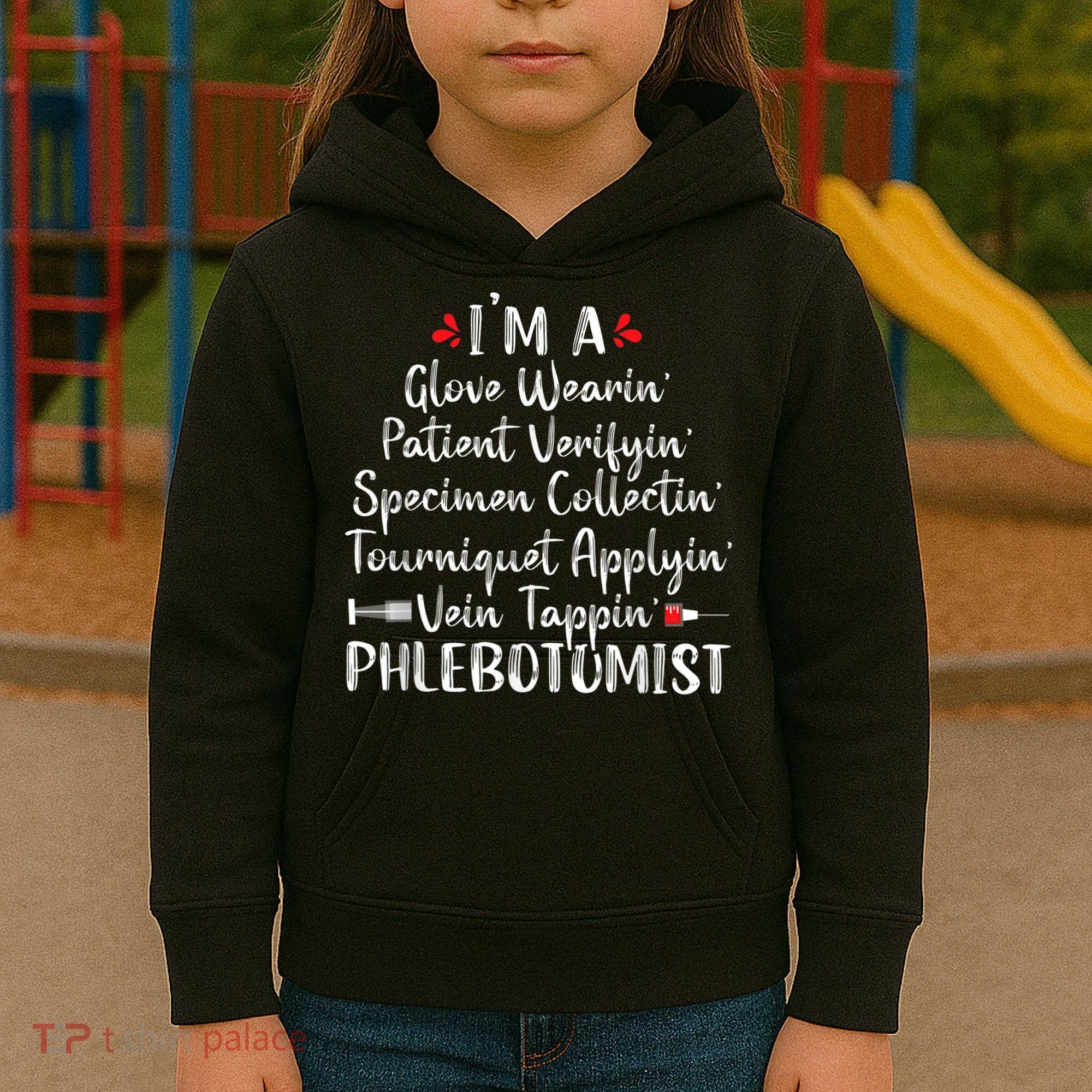 Phlebotomist Phlebotomy Technician Funny Nurse Clinical Kids Hoodie