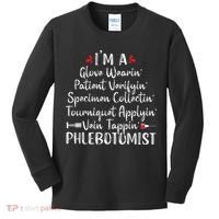 Phlebotomist Phlebotomy Technician Funny Nurse Clinical Kids Long Sleeve Shirt thumb 0