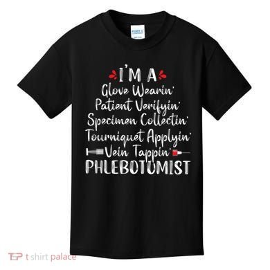 Phlebotomist Phlebotomy Technician Funny Nurse Clinical Kids T-Shirt