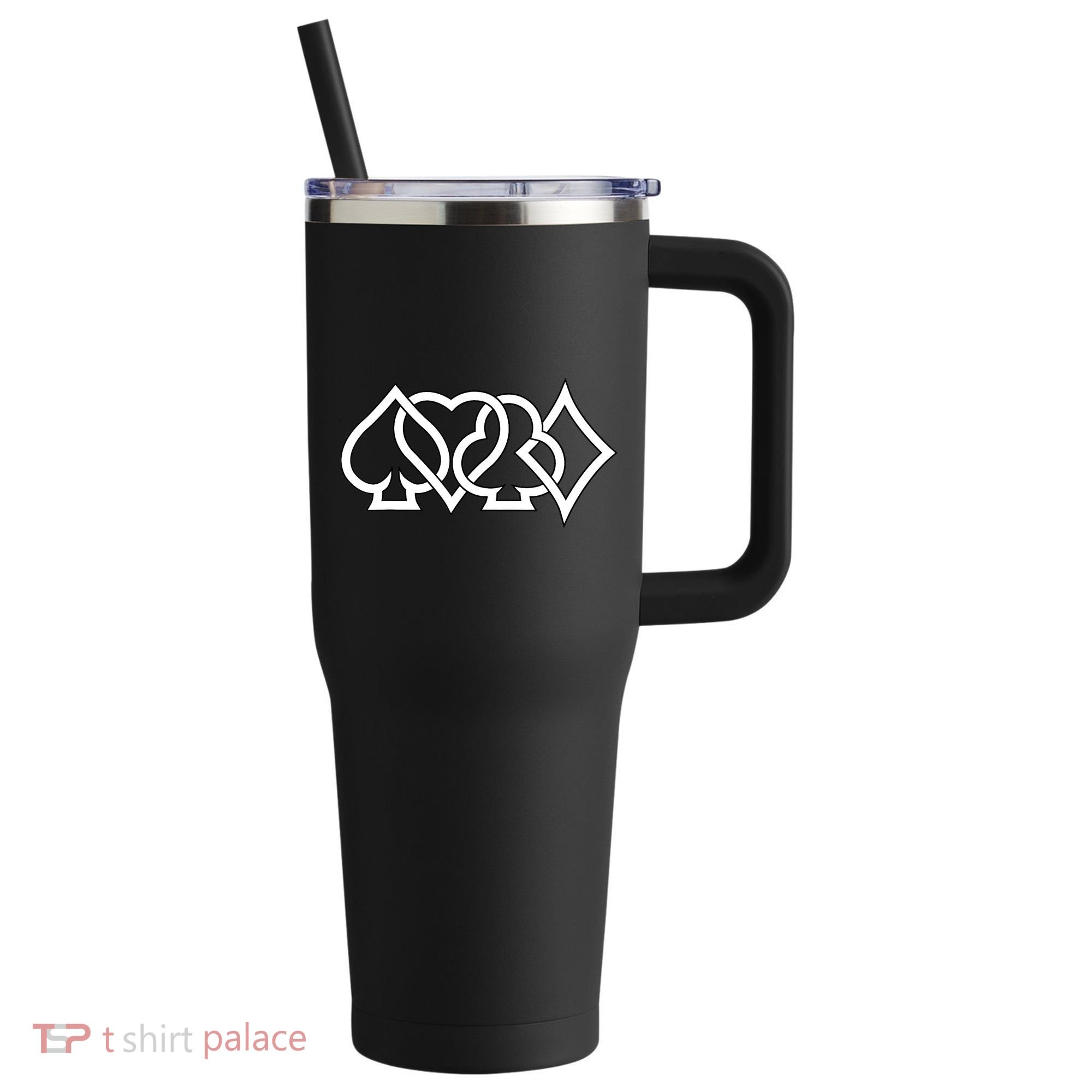 Poker Player Texas Hold'Em Poker 40oz Vacuum Insulated Stainless Steel Travel Tumbler
