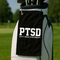 PTSD Pretty Tired Of Stupid Democrats Funny Golf Towel thumb 2
