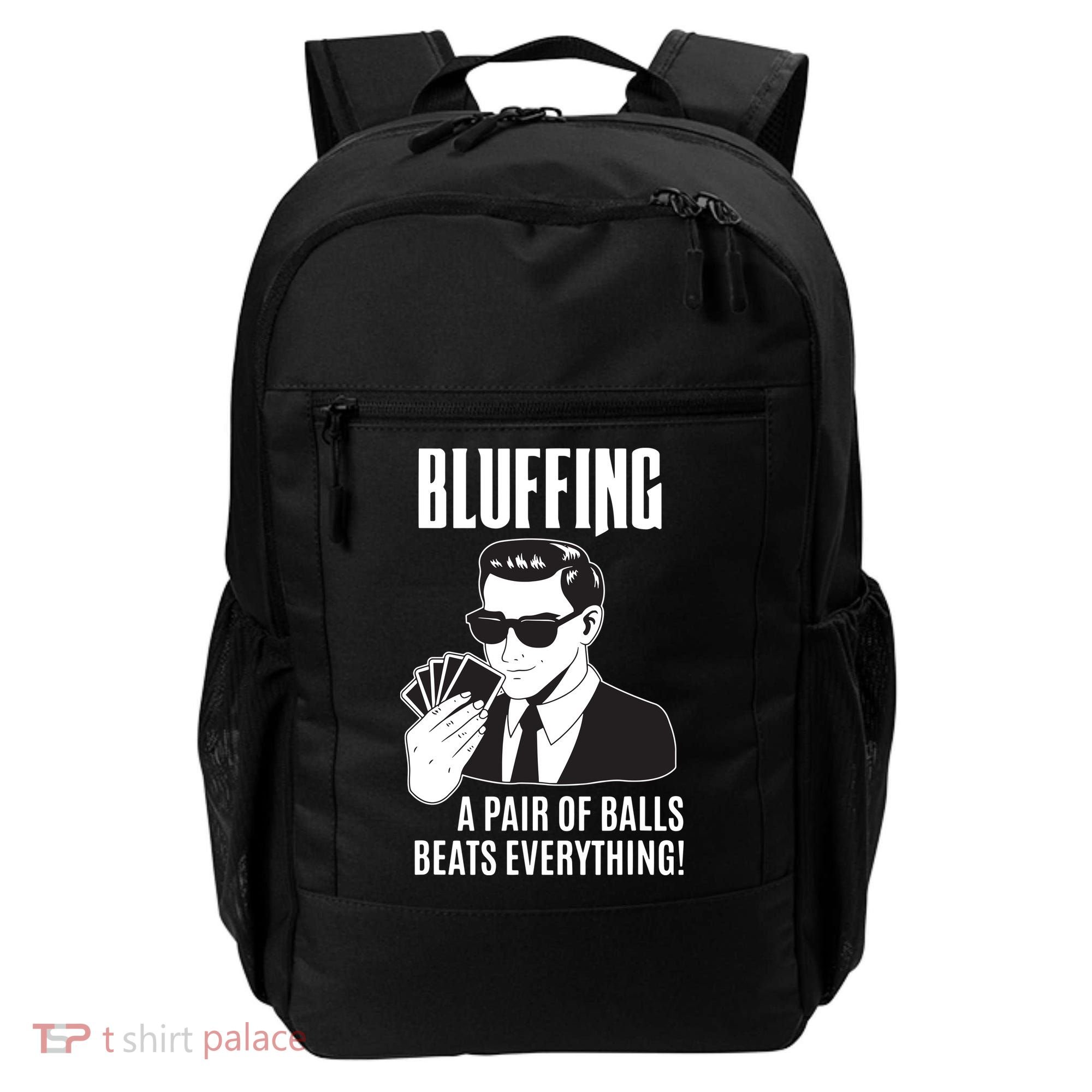 Poker Player Texas Hold'Em Night Bluffing Funny Poker Backpack