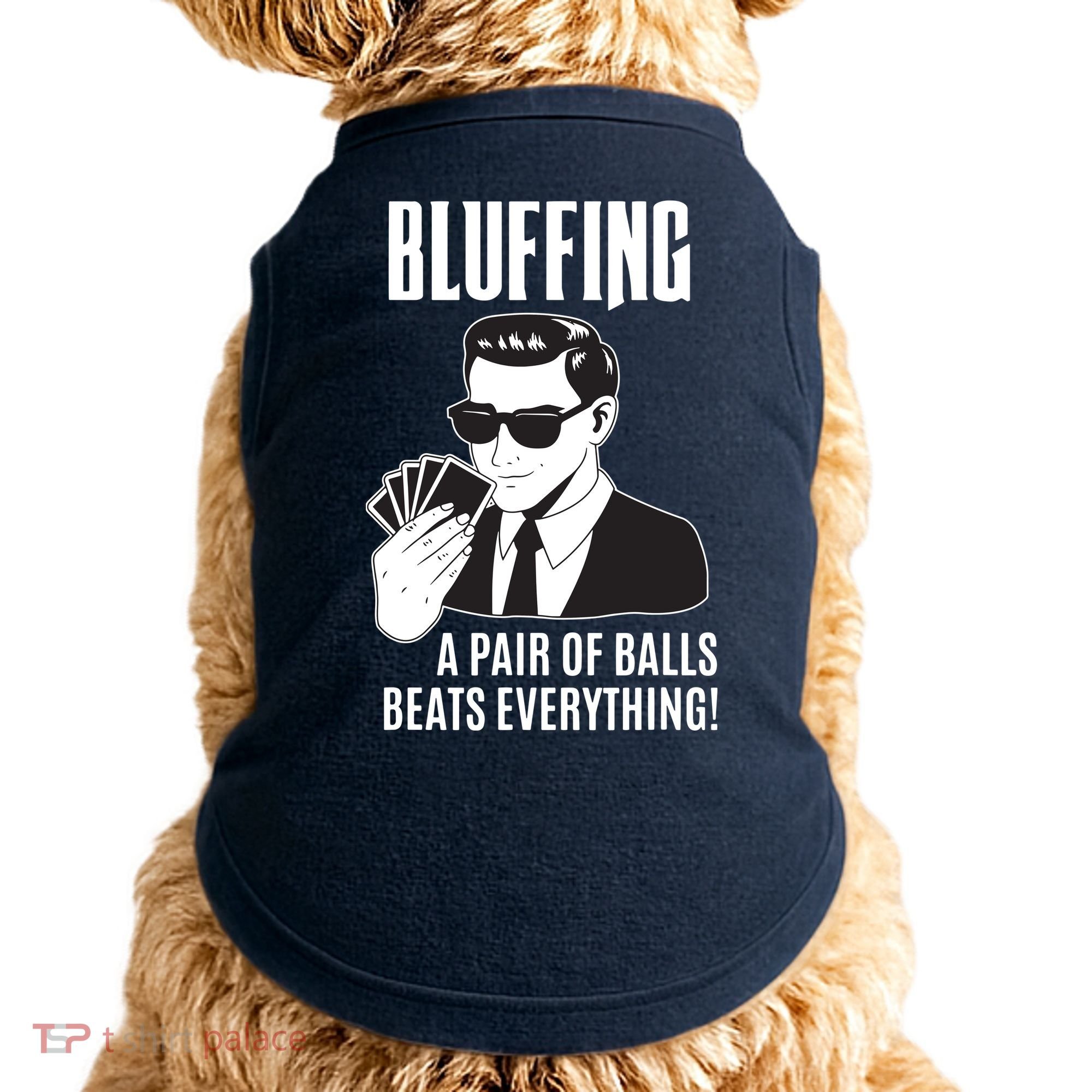 Poker Player Texas Hold'Em Night Bluffing Funny Poker Doggie Tank