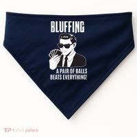 Poker Player Texas Hold'Em Night Bluffing Funny Poker USA-Made Doggie Bandana thumb 0