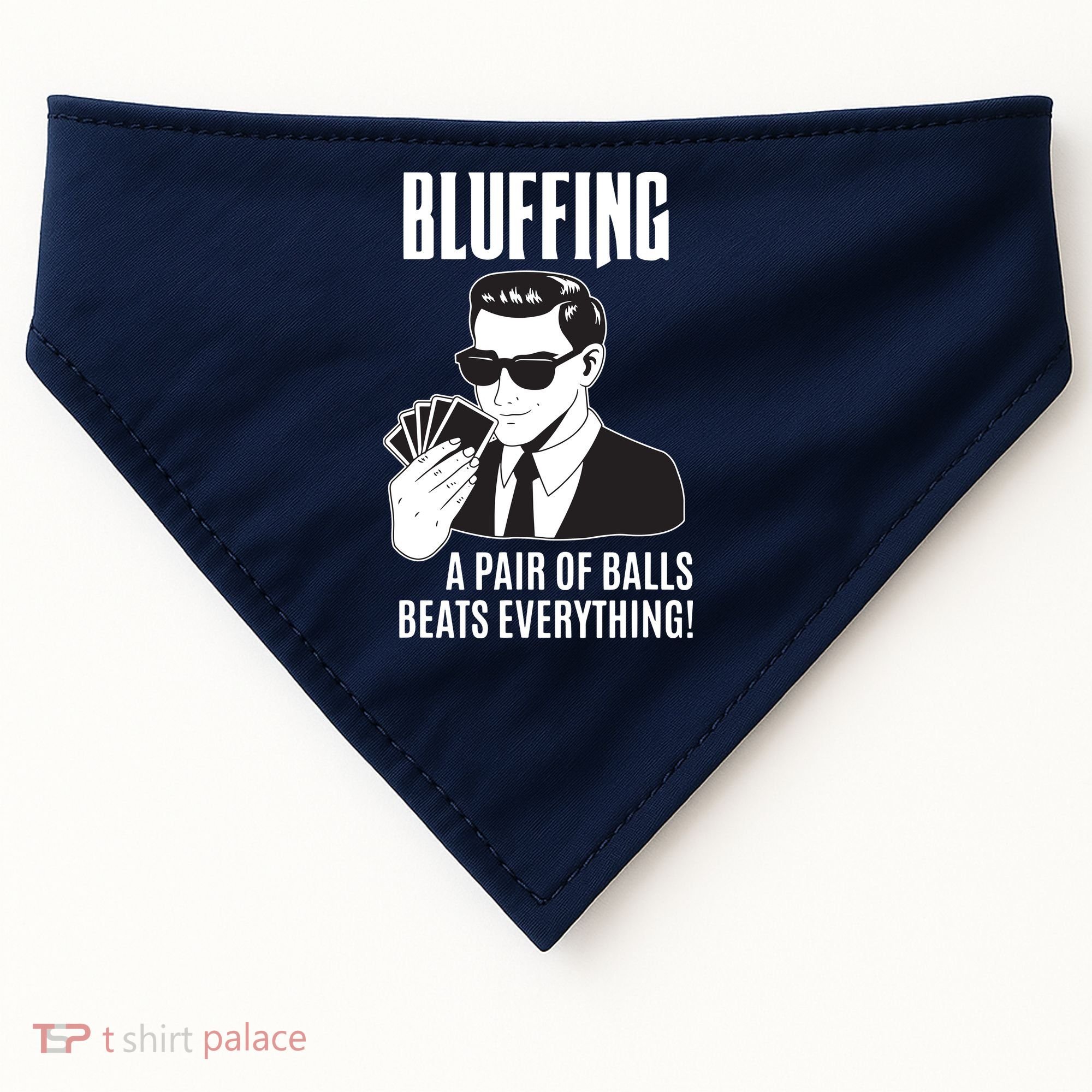 Poker Player Texas Hold'Em Night Bluffing Funny Poker USA-Made Doggie Bandana
