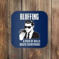 Poker Player Texas Hold'Em Night Bluffing Funny Poker Coaster thumb 0