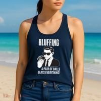 Poker Player Texas Hold'Em Night Bluffing Funny Poker Women's Tank Top thumb 2