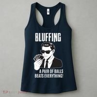 Poker Player Texas Hold'Em Night Bluffing Funny Poker Women's Tank Top thumb 3