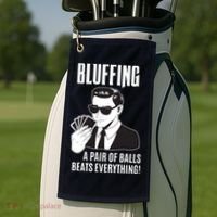 Poker Player Texas Hold'Em Night Bluffing Funny Poker Golf Towel thumb 2