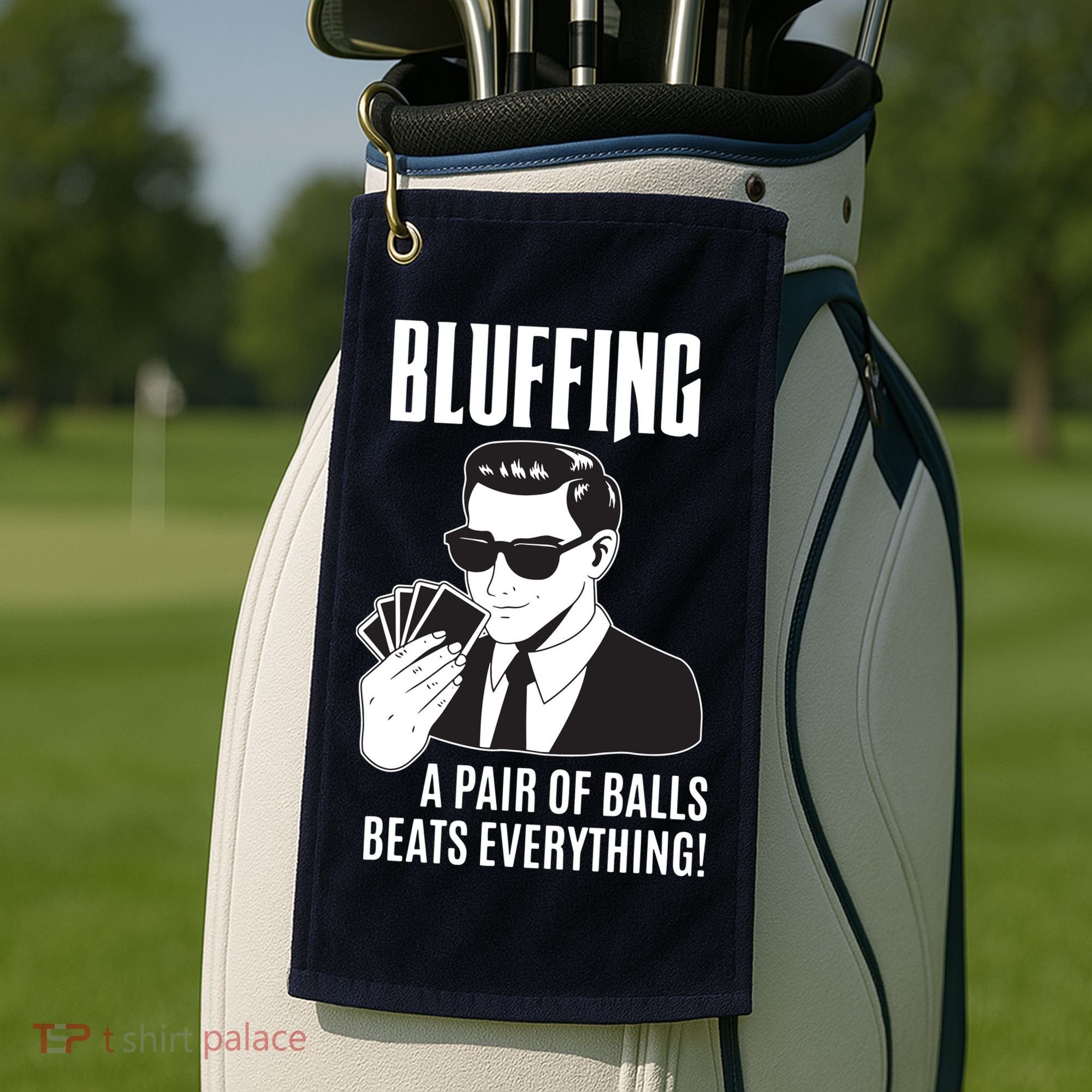 Poker Player Texas Hold'Em Night Bluffing Funny Poker Golf Towel