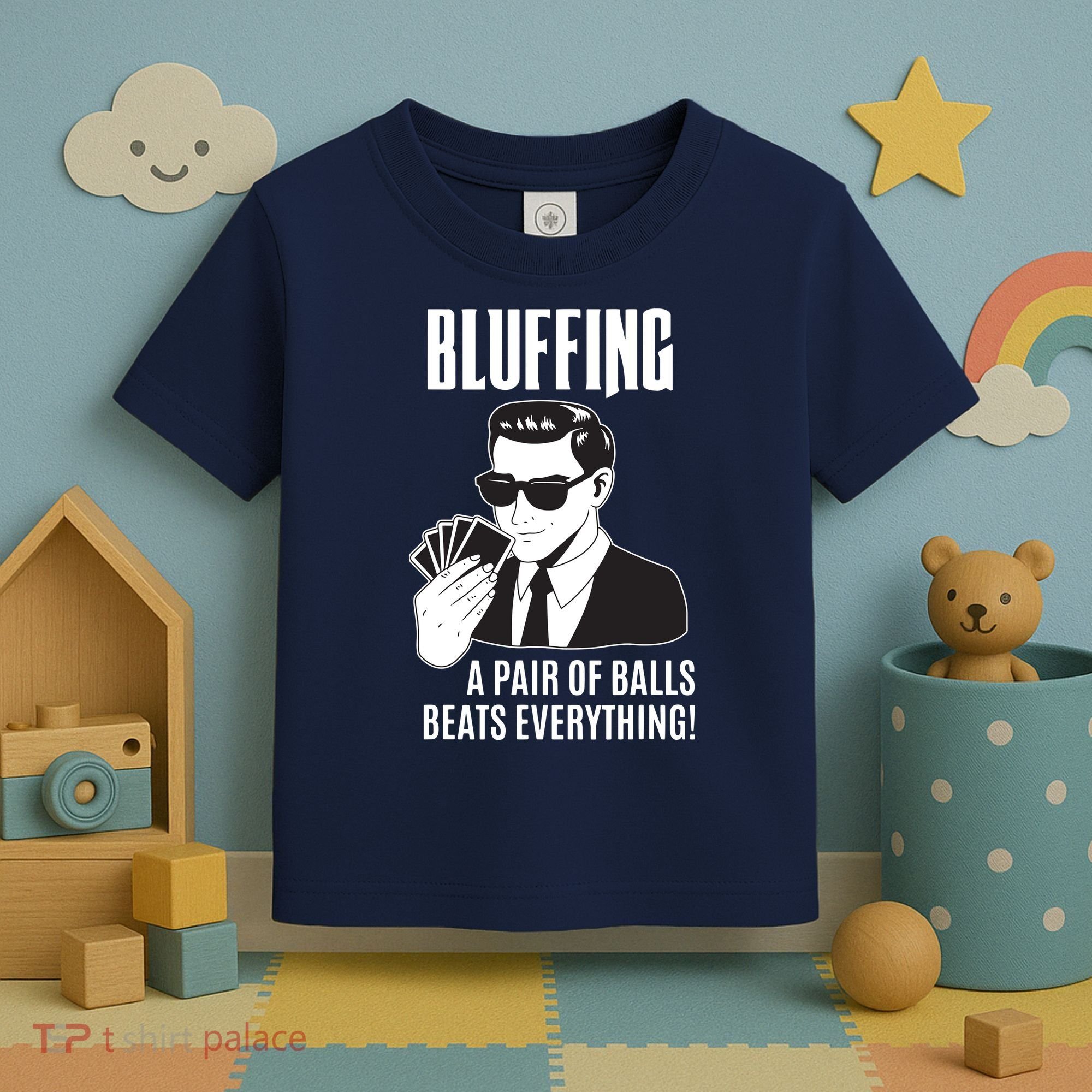 Poker Player Texas Hold'Em Night Bluffing Funny Poker Toddler T-Shirt