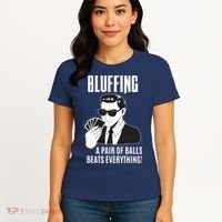 Poker Player Texas Hold'Em Night Bluffing Funny Poker Women's T-Shirt thumb 4