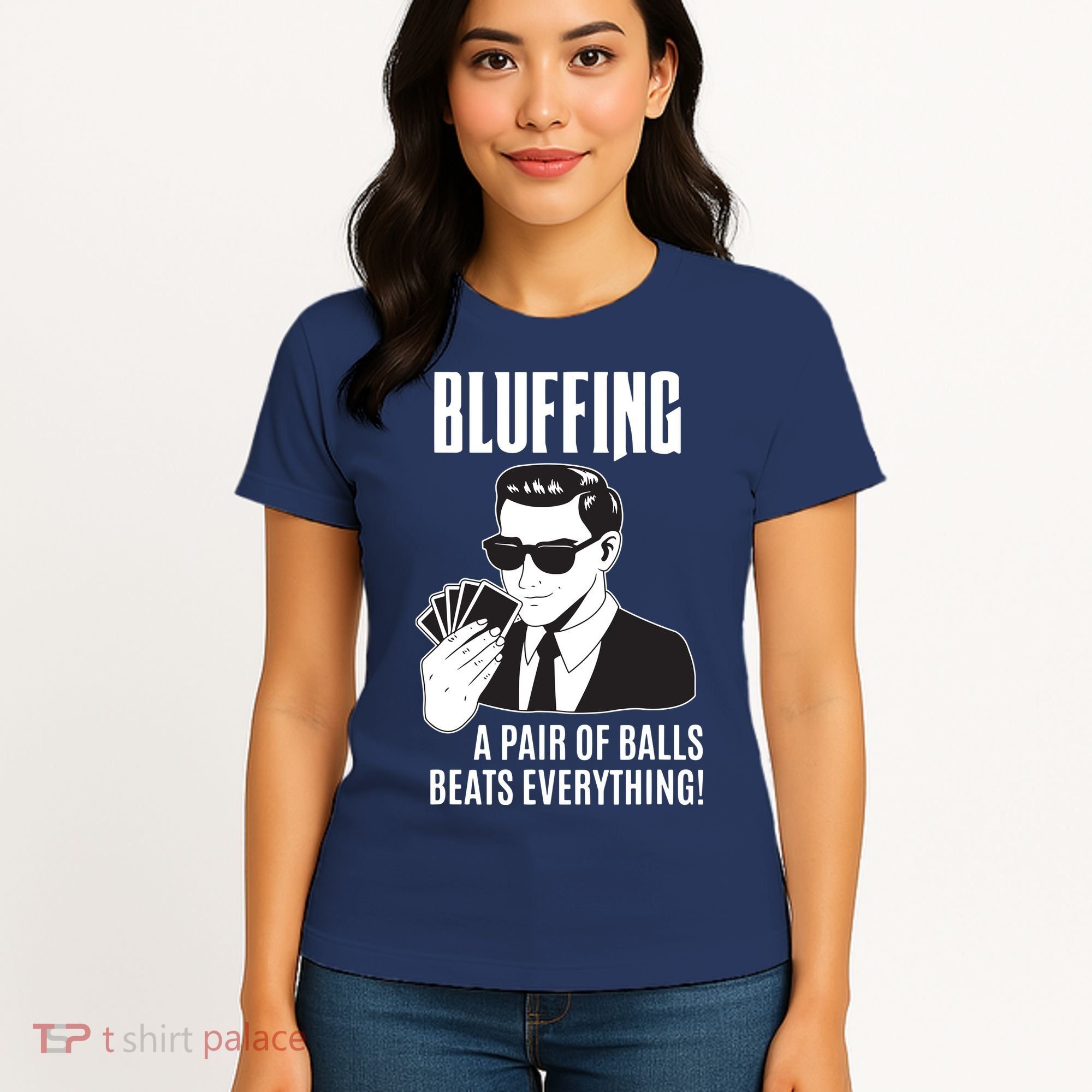 Poker Player Texas Hold'Em Night Bluffing Funny Poker Women's T-Shirt