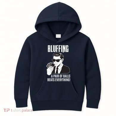Poker Player Texas Hold'Em Night Bluffing Funny Poker Kids Hoodie