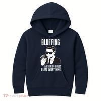 Poker Player Texas Hold'Em Night Bluffing Funny Poker Kids Hoodie thumb 0