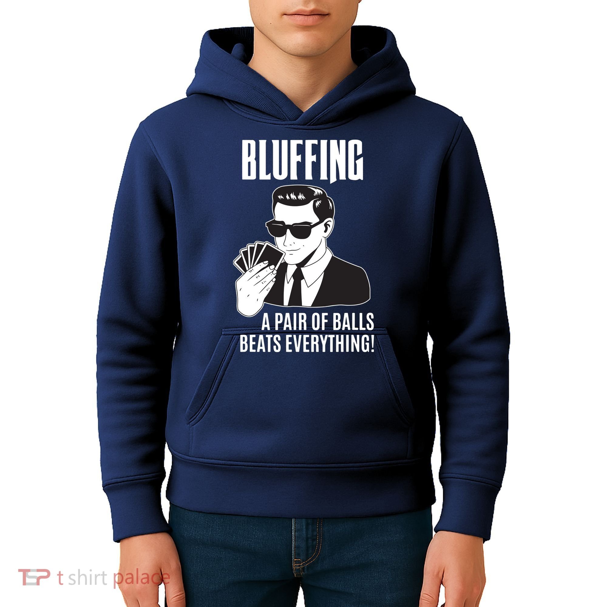 Poker Player Texas Hold'Em Night Bluffing Funny Poker Kids Hoodie