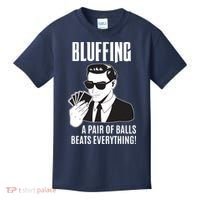 Poker Player Texas Hold'Em Night Bluffing Funny Poker Kids T-Shirt thumb 0