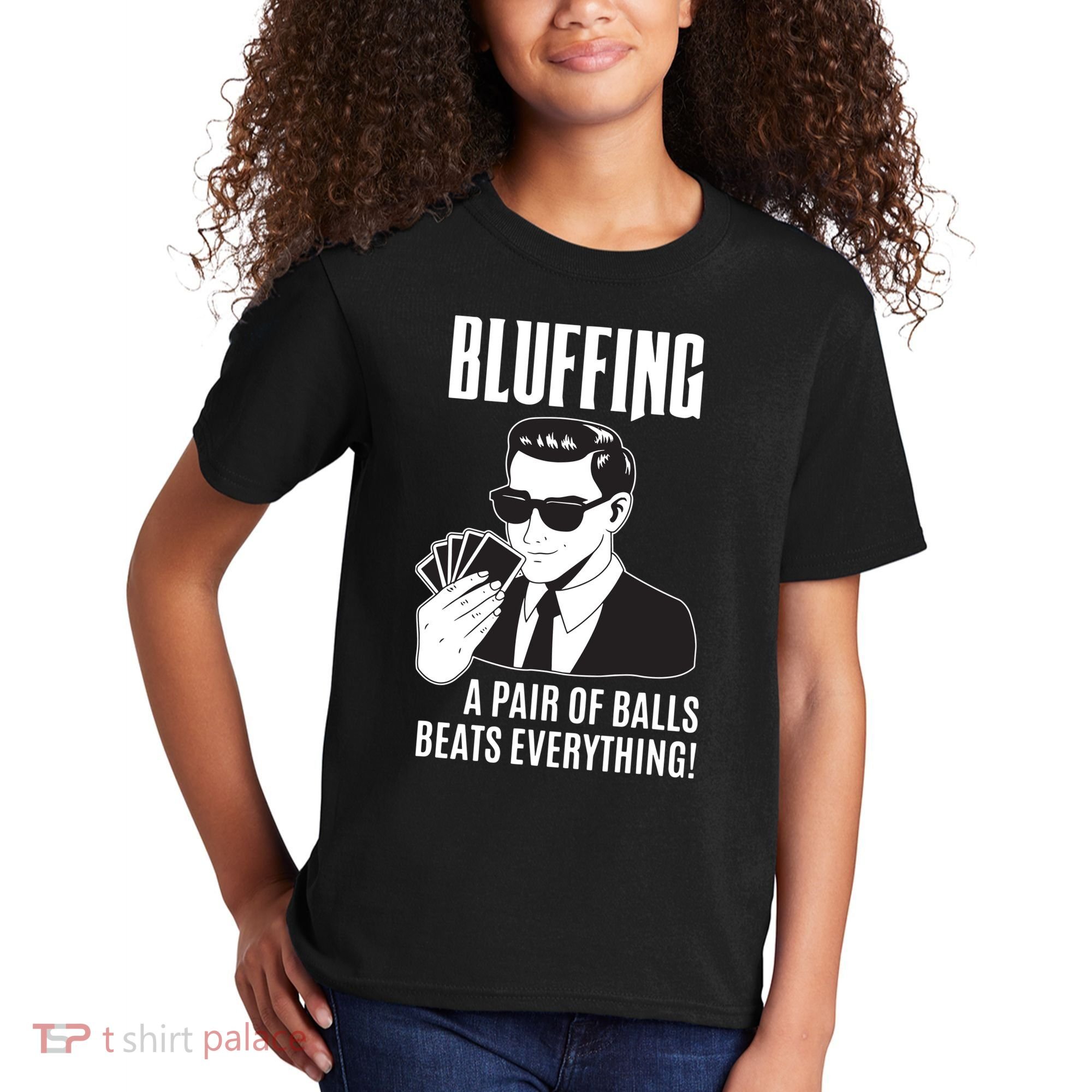 Poker Player Texas Hold'Em Night Bluffing Funny Poker Kids T-Shirt