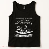 Progressive Party Teddy Riding Moose Cool Teddy Roosevelt Tank Top thumb 2