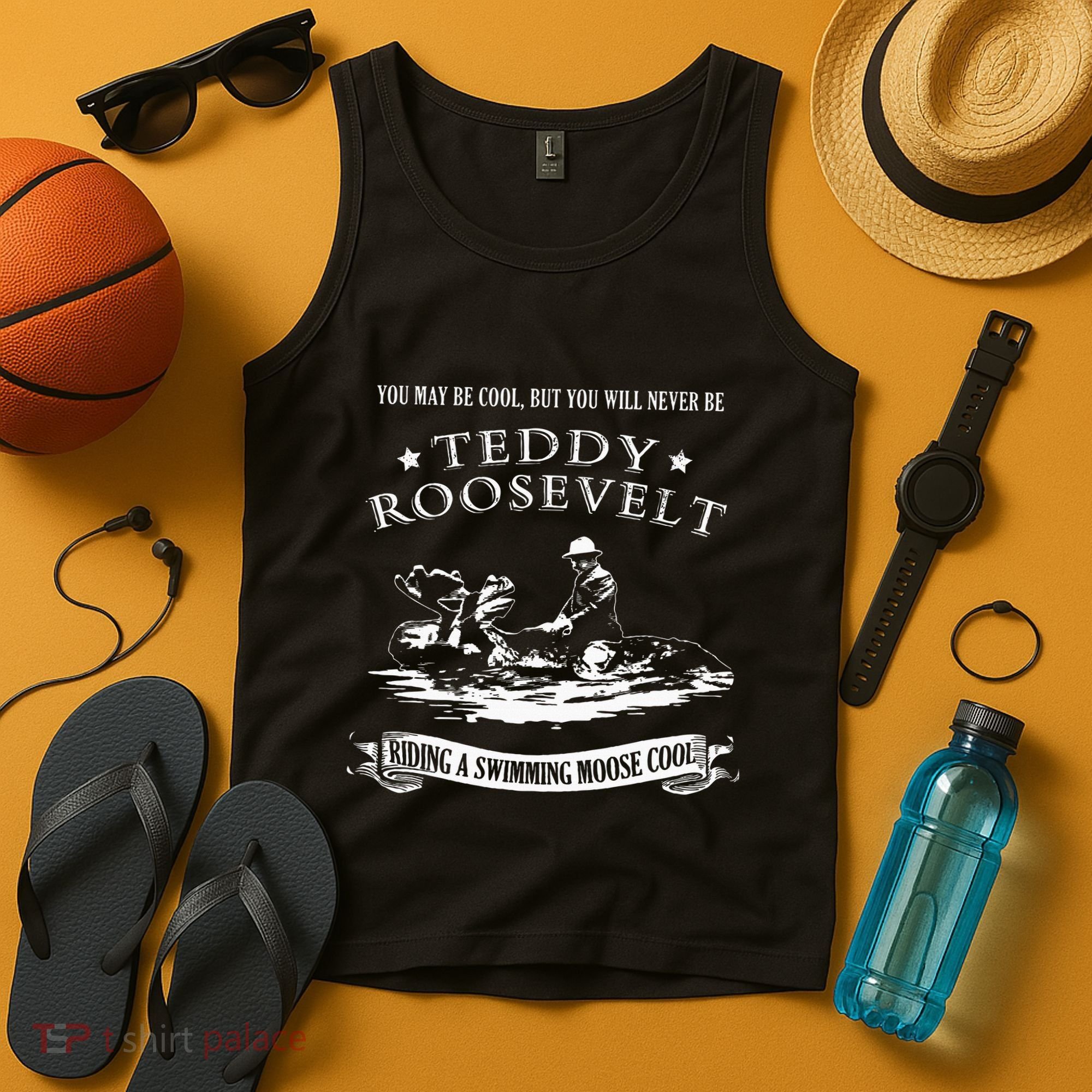 Progressive Party Teddy Riding Moose Cool Teddy Roosevelt Tank Top