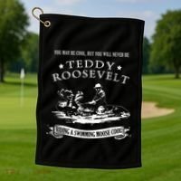 Progressive Party Teddy Riding Moose Cool Teddy Roosevelt Golf Towel thumb 1