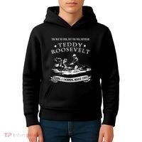 Progressive Party Teddy Riding Moose Cool Teddy Roosevelt Kids Hoodie thumb 4