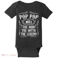 Pop Pop The Man The Myth The Legend Funny Fathers Day Gift Baby Bodysuit thumb 0