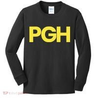 Pittsburgh Pgh Text Retro Throwback Pennsylvania Kids Long Sleeve Shirt thumb 0