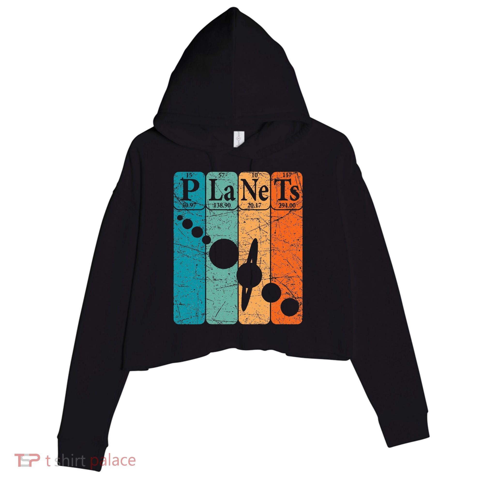 Planets Periodic Table Elements Solar System Planets Crop Fleece Hoodie