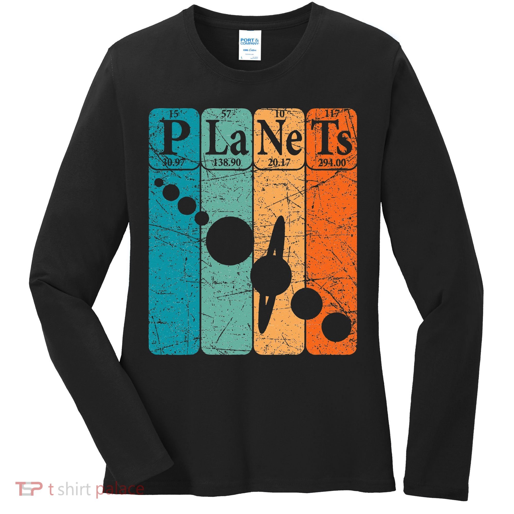 Planets Periodic Table Elements Solar System Planets Women's Long Sleeve Shirt