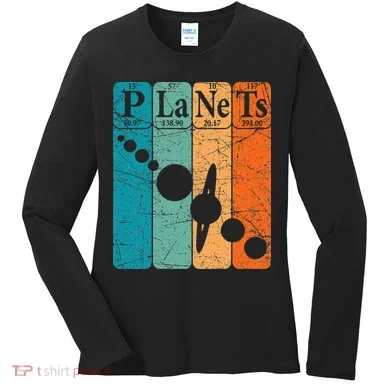 Planets Periodic Table Elements Solar System Planets Women's Long Sleeve Shirt