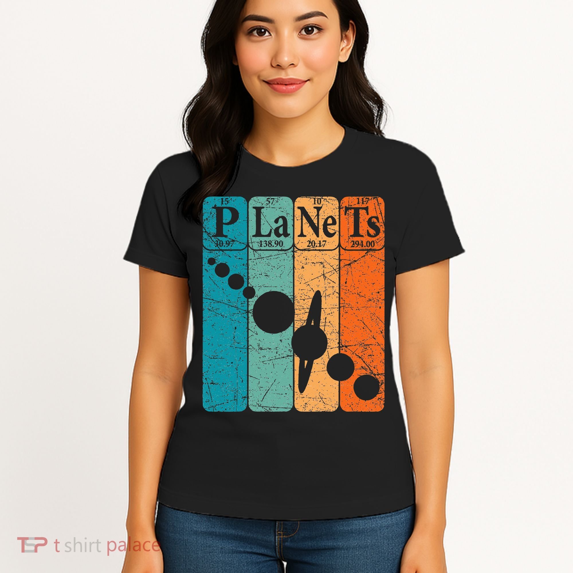Planets Periodic Table Elements Solar System Planets Women's T-Shirt